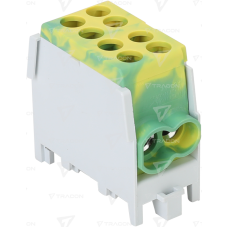 Clemă derivaţie 2.5-25mm2 Cupru si Aluminiu, fixare pe șină, Verde/Galben ,2 intrari,2 iesiri Clemă derivaţie 2.5-25mm2 Cupru si Aluminiu, fixare pe șină, Verde/Galben ,2 intrari,2 iesiri